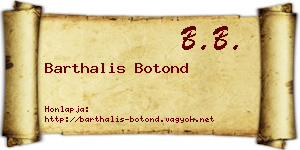 Barthalis Botond névjegykártya
